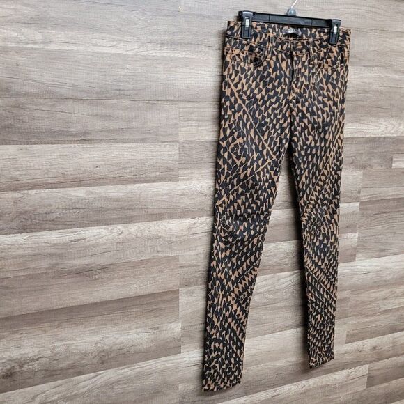 Joe's Jeans Wild Geometric Print The Skinny Jeans‎ Brown Black Women's Size 27 - Picture 4 of 16